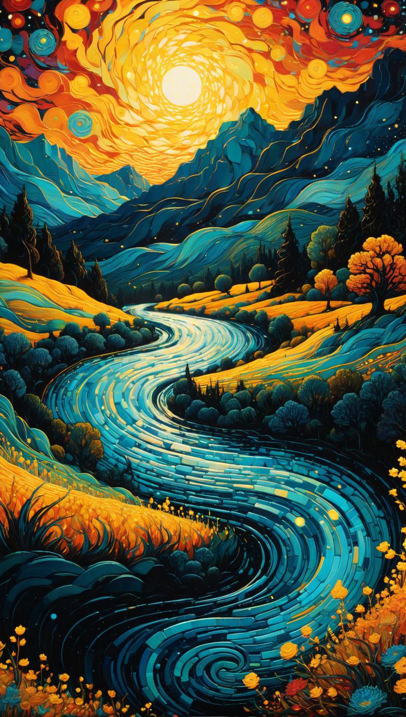 01006-4036711495-Art by James R. Eads, Swirling and flowing lines define the vivid landscapes and sky, drawing inspiration from Van Gogh's Starry.png